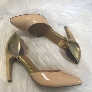 Dolce Vita Gold and Nude Heels